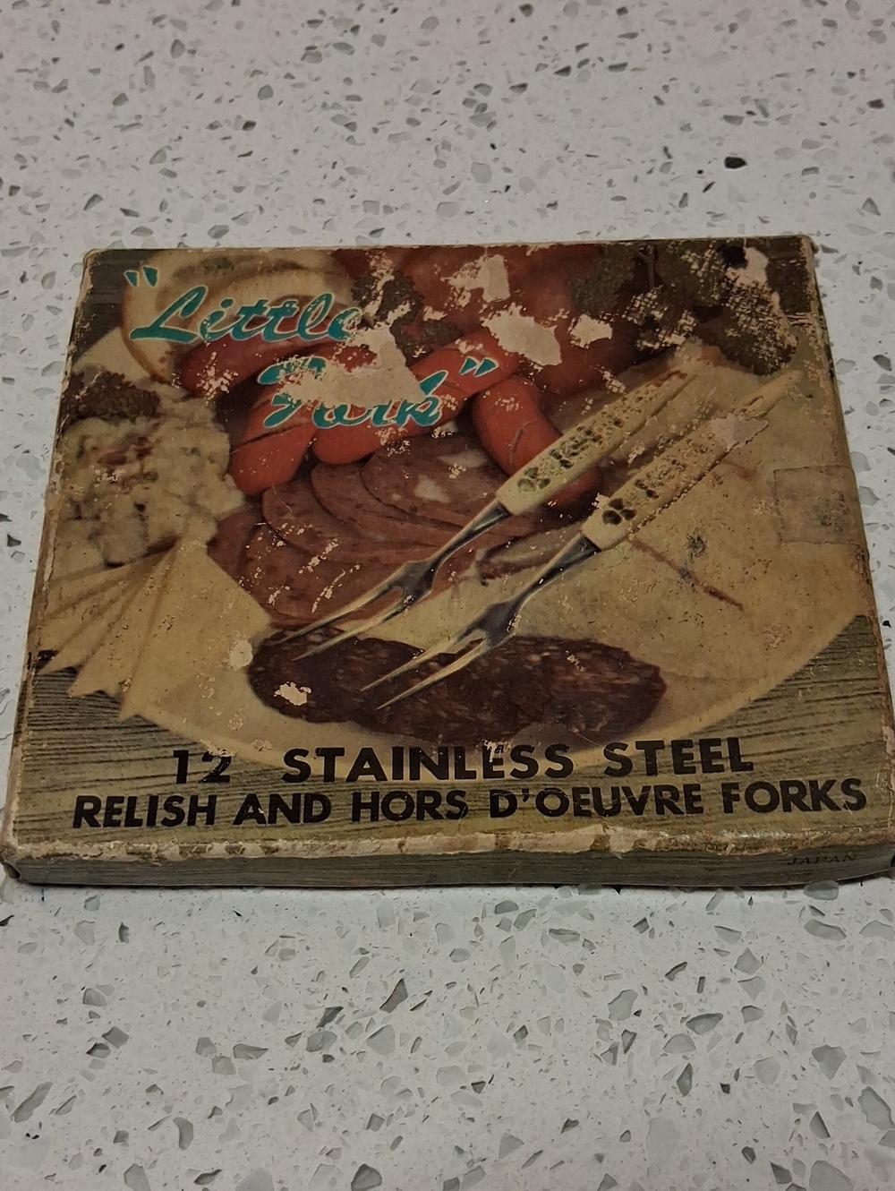 Vintage Stainless Steel Hors d'Oeuvre Forks with Cream Floral Handles - Picture 4 of 4